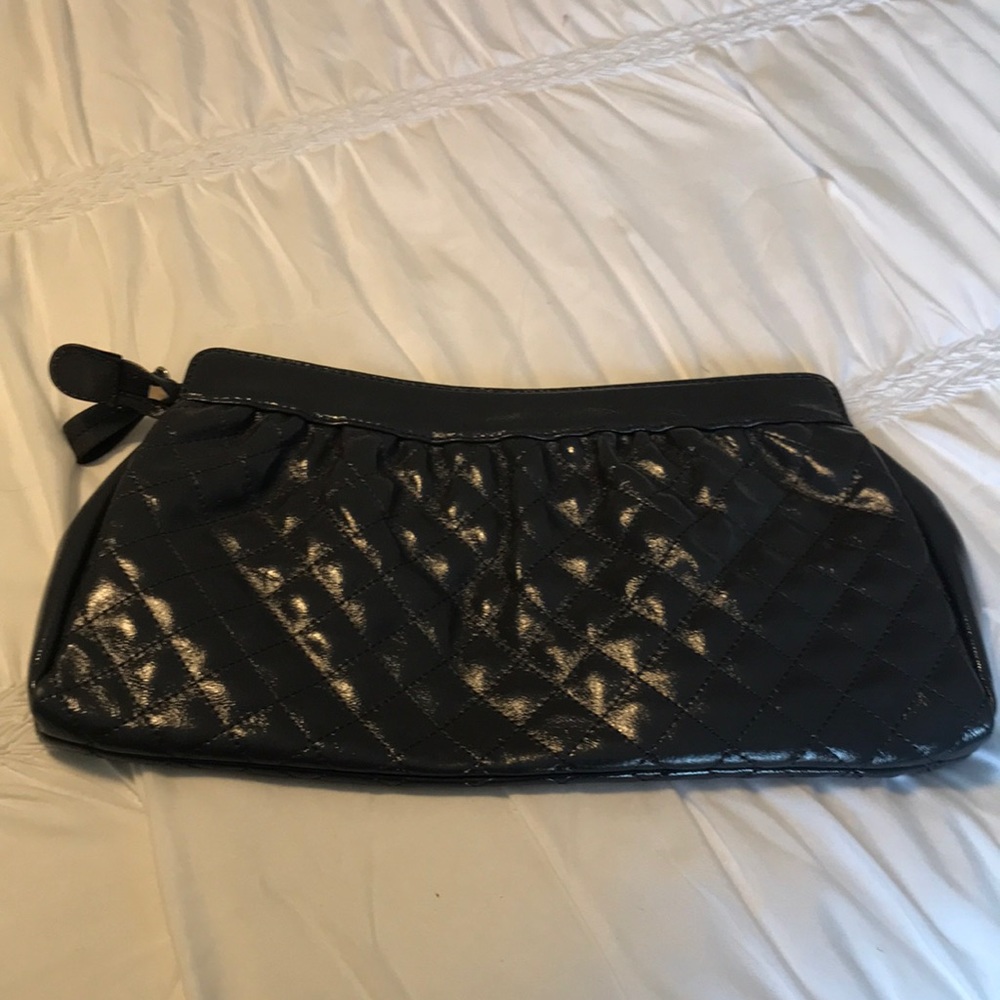 Gray quilted purse